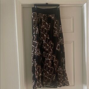 Chic Black and Brown Maxi Skirt